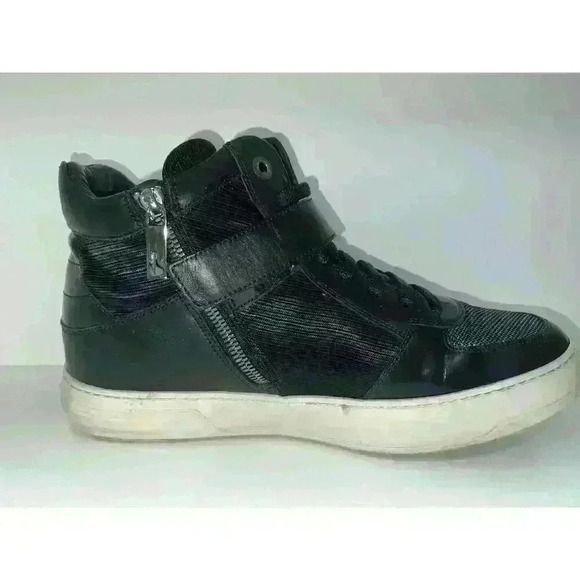Salvatore Ferragamo Men\'s Black Leather High-Top Sneakers main image 4